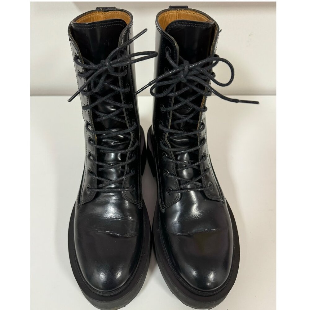 & Other Stories Patent Leather Combat Boots Size 38